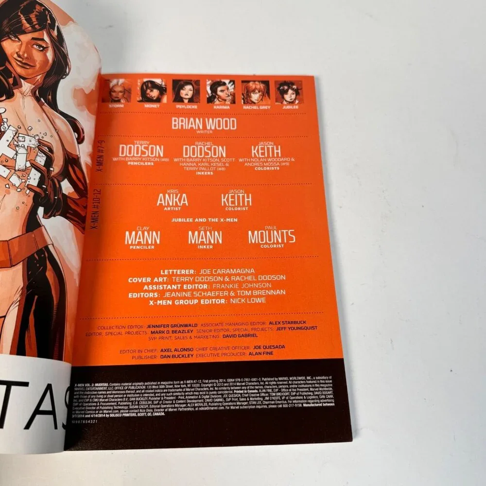 Marvel X-Men: Muertas Trade‎ Paperback 2014 First Printing Comic Book